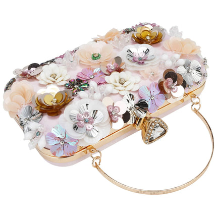 Fashion Women Bags Flower Diamonds Embroidery Small Clutch Luxury Lady Handbags Evening Bags New Arrival Chain Shoulder Purse