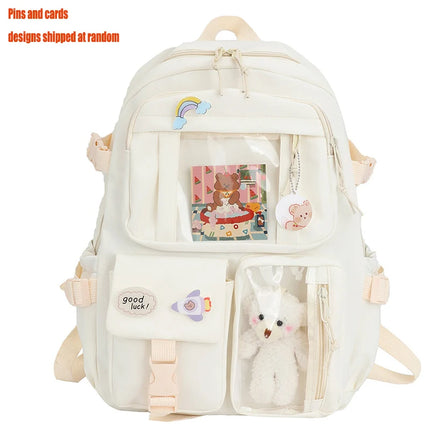 Cute Women Backpacks Waterproof Multi-Pocket Nylon School Backpack for Student Female Girls Kawaii Laptop Book Pack Mochilas