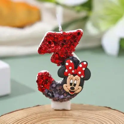 Hot Mickey Minnie Mouse  CandleHappy Birthday Number 0-9 Candles Cartoon Cake Cupcake Topper Party Decoration Supplies DIY Gifts