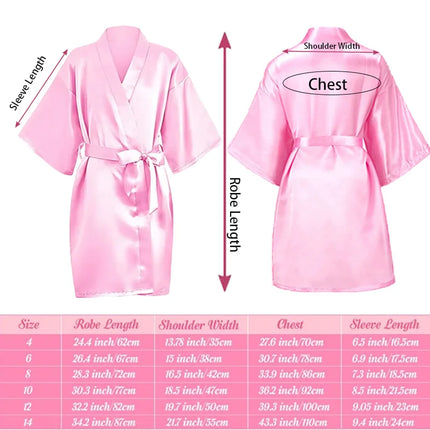 6/10/12Sets Spa Party Robes for Girls Kimono Girls Robe Gowns Kids Birthday Party Supplies Favors Sleepover Slumber Pajamas Part