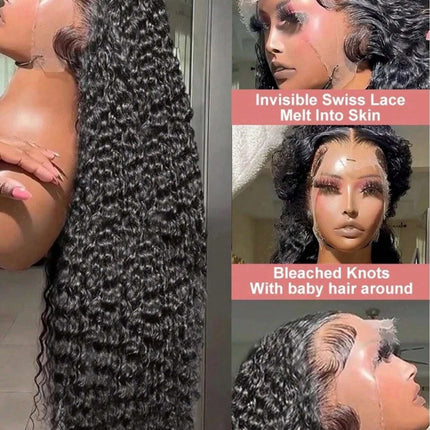 46 Inch Burmese Curly Human Hair Wig 13x4 13x6 HD Lace Frontal 250 Density Pre Plucked Glueless Natural Looking For Black Women