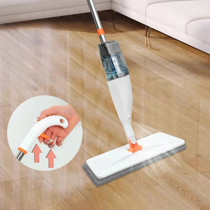 Large Household Spray Mop with Replaceable Microfiber Pad Wet & Dry Cleaning Rotating Broom Microfiber Pads for Home Cleaning