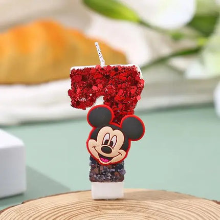 Hot Mickey Minnie Mouse  CandleHappy Birthday Number 0-9 Candles Cartoon Cake Cupcake Topper Party Decoration Supplies DIY Gifts