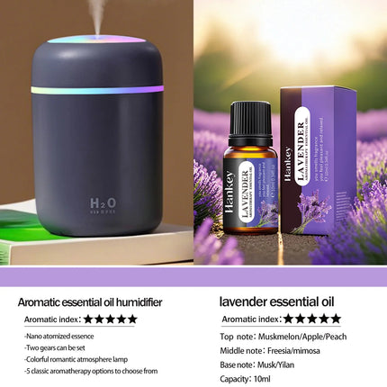 300ml Aromatherapy Diffuser Humidifier Air Purifier Car Home Use Seven-color Light Aromatherapy Essential Oil