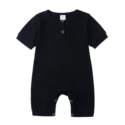 2026 Baby Boy Romper Girl Outfits Playsuit Summer Wear Cotton Infant Thin Jumpsuit Ribbed Clothes Knitted Stretch Toddler Onesie