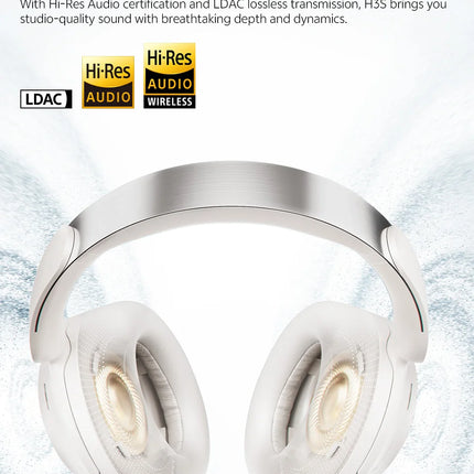 QCY H3S Over Ear Headphone Hi-Res LDAC Spatial Sound Headset H3S -56dB Adaptive ANC Wireless Earphone Bluetooth 6.0 102Hrs