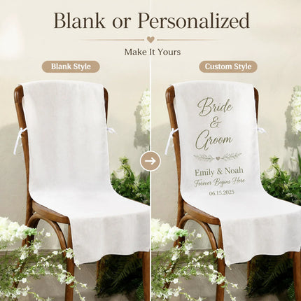 Personalized Wedding Chair Banner Custom Bride Groom Chair Backdrop Mr Mrs Sign Reception Party Decoration Name Date Fabric