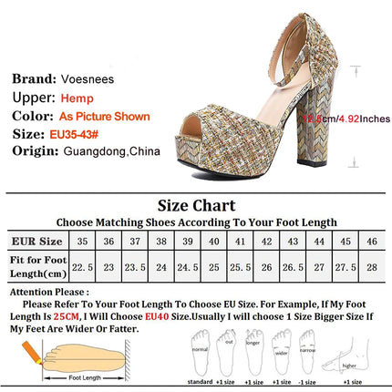 12.5CM Thick Heels Summer Fashion Women's Platform Sandals Sexy Peep Toe Europe and America Ankle Strap Party High Heeled Shoes