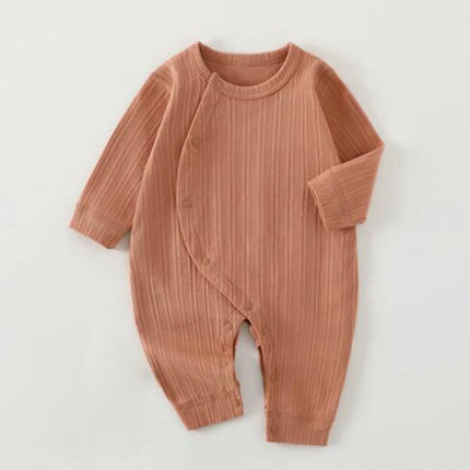 Newborn Baby Clothes 0 To 3 Months Solid Color 100% Cotton Spring Autumn Winter Unisex Long Sleeve Baby Rompers For Boys Girls