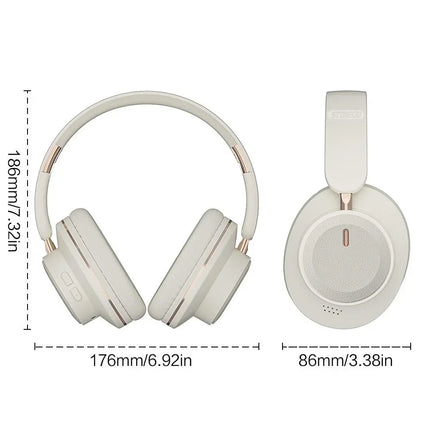 Bluetooth Headphones Over Ear Wireless Headset BT5.3 Foldable Portable Hi-Res Audio Fashion Aesthetic Deep Bass Stereo 24H Battery Fast Charge Dual Mode With Mic Noise Isolation For Students Content Creators Remote Work Trave