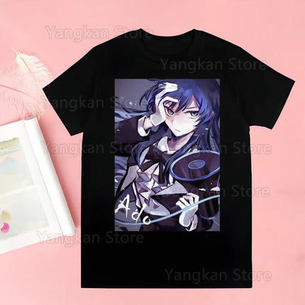 Ado Tshirt Printed Unisex Short Sleeve T Shirt Cool Cartoon Casual T-shirt Streetwear Tops