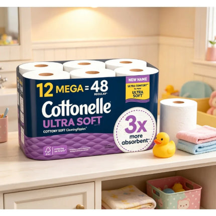 Cottonelle Extra Soft Toilet Paper, Strong and Durable, 12 Rolls Per Pack