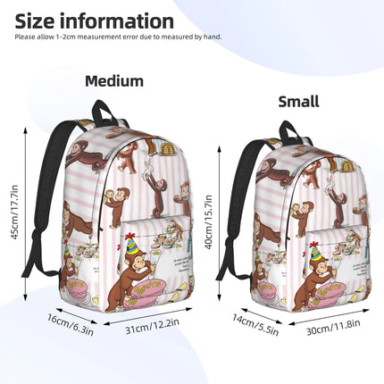 Curious George Dessert Activity Stickers Backpack  Travel Backpacks Girl Kawaii School Bags Designer Big Rucksack