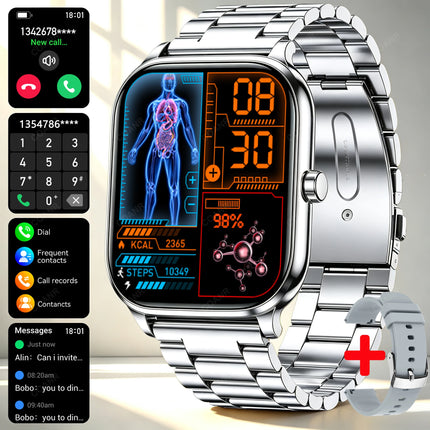 Golden Men woman Smart Watch 1.83" HD Screen Health Monitor wireless Call Sports Fitness tracking SmartWatches IP68 Waterproof