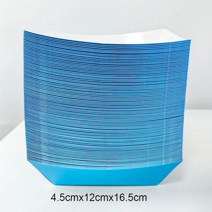 6/12/24 Solid Color Paper Food Trays Disposable Food Boat Black White Blue Yellow Popcorn Box Baby Showe Birthday Party Supplies