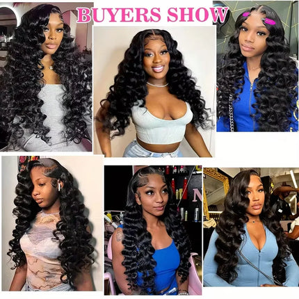 30 Inch 250% Density Water Wave Lace Front Wigs Human Hair 13x6 HD Gluelees Wig Human Hair Brazilian Virgin Human Hair Deep Curly Lace Front Wigs Transparent HD Lace Frontal Wigs Deep Wave Real Human Hair Wigs Pre Plucked Wit