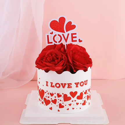 Couples Kiss Heart Love Bear Cake Cupcake Topper Happy Birthday Valentine's Day Party Dessert Wedding Decor Baking Supplies