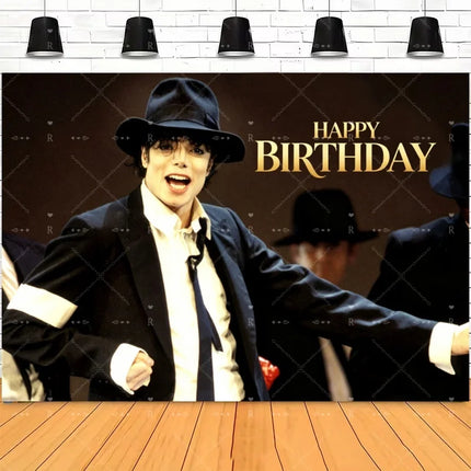 Michael Jacksons Birthday Party Decorations Fans Party Supplies Cake Topper Balloons Background Photo Studio Photography Props