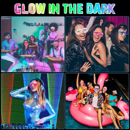 LED Light Up Glasses Wedding Glow In The Dark Party Neon Luminous Glasses for Adults Kids Birthday LED Party Accessory Supplies