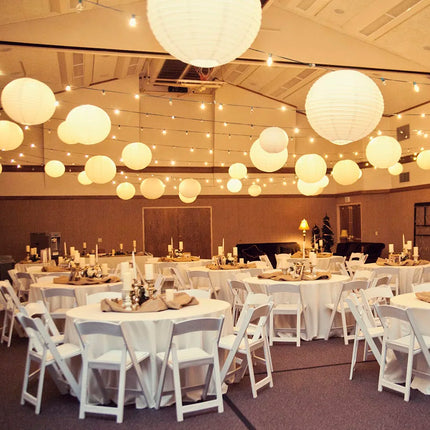 30pcs/Lot 4''-12'' Mix Size Chinese Paper Ball Lampion Hanging White Wedding Decoration Paper Lanterns Lampshade Party Decor