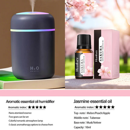 300ml Aromatherapy Diffuser Humidifier Air Purifier Car Home Use Seven-color Light Aromatherapy Essential Oil