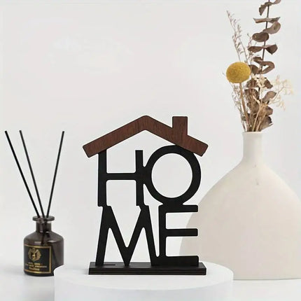 Creative Wooden Home Ornament for Living Room Coffee Table, Closet, Desktop, Small House-Shaped Decoration, Housewarming Birthday Gift