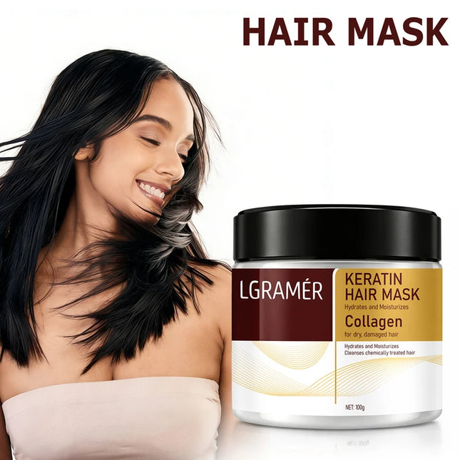 100g/250g Collagen Keratin Hair Mask Moisturizer Repair Conditioner Damaged Frizzy Hair Smooth Revitalizing Hair Care for Adult