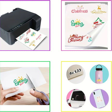 50 Sheets A4 4R Self-Adhesive Glossy Photo Paper 135gsm Single-Sided Sticker DIY Label Paper for Inkjet Printer Premium Quality
