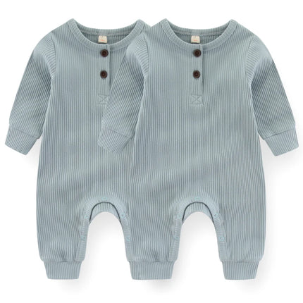 Unisex Rompers 2/3Pieces New Born Baby Girl Clothes Sets 0-24M Baby Boy Clothes Solid Color Zipper Cartoon Autumn Spring Bebes