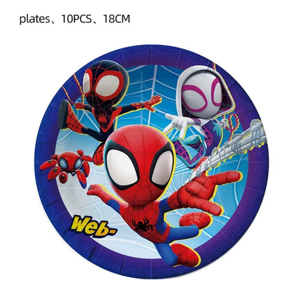 Spidey And His Amazing Friends Birthday Party Decoration Plates Tablecloth Cup Banner For Kids Birthday Balloon Party Favor Gift