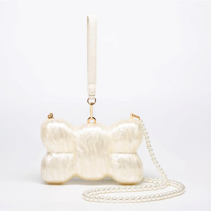 Mini Pearl Bag Crossbody Beaded Necklace Shoulder Handbag Egg Evening Fashion Totebag Women Hand Lady Phone Handbags Small Woman