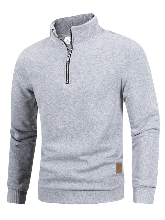 Autumn Men's Zipper Pullover Turtlenecks Warm Sweaters Solid Color Long Sleeved Fashion Male Casual Daily Sweatshirt Top