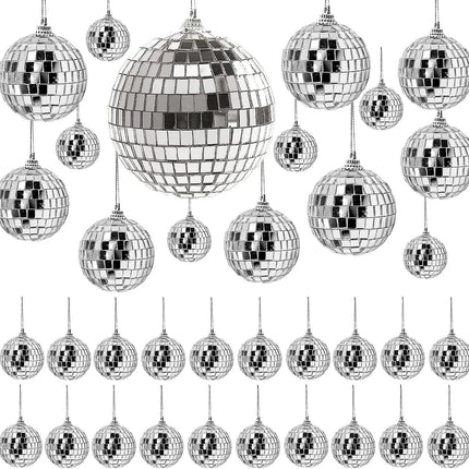 2-10cm Mirror Disco Ball 70s Party Decorations Reflective Hanging Ornaments for Birthday Party Cake Decoration Wedding Supplies