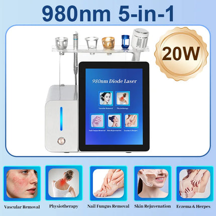 5 in 1 980 nm Diode Lase Machine Vascular Improvement Nail Care Skin Rejuvenation Physiotherapy Eczema And Herpes Removal