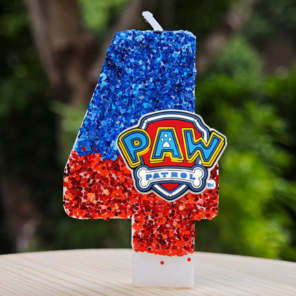 Paw Patrol Candle 0-9 Number Candle Paw Patrol Cartoon Character Party Cake Plug-in Birthday Cake Decoration Baby Shower Gift
