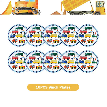 Happy Construction Birthday Party Decorations Set Plates Cup Tablecloth Gift Bags Banner Stickers Cake Decoration Party Supplies
