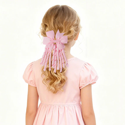 2pcs Girls' Bow Tassel Headband  for Children Babies Girls Parties Dances Ponytails Fixed Hair Accessories Baby Hair Accessories