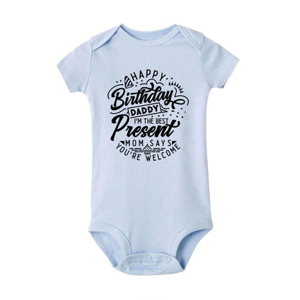 Happy Birthday Daddy I Love You Toddler Boys Girls Infant Clothes Newborn Baby Bodysuit Short Sleeve Summer Romper Birthday Gift