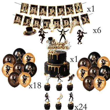Michael Jackson Birthday Party Decoration Tableware Cups Plates Napkins Tablecloth Favor Souvenir Party Supplies Baby Shower
