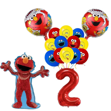 Cute Sesamess Happy Birthday Decor Elmo Balloons Cookie Monster Plate Cup Stickers Party Glasses Party Supplies Event Gifts