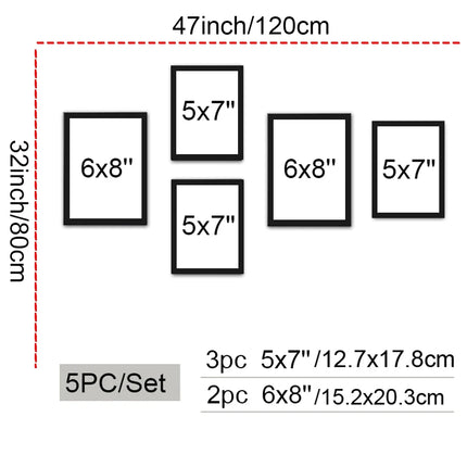 5/7/9/14ps Black Combination Blank Photo Frame Set Nordic Home Decor Family Photo Frame Wall Art Poster Prints Without Mat