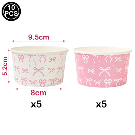 Pink Bow Cupcake Topper Pink Bow Birthday Decor Coquette Themed Party Decoration Bridal Shower Cake Topper Bow Party Decor