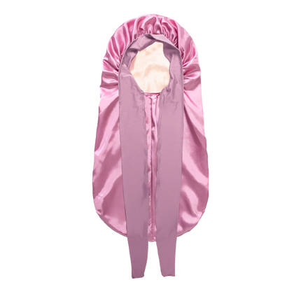 Women Extra Large Hair Long Silk Bonnet Cap & Elastic Satin Hair Band Comfortable Head Cover Night Sleep Hat for Sleeping Shower