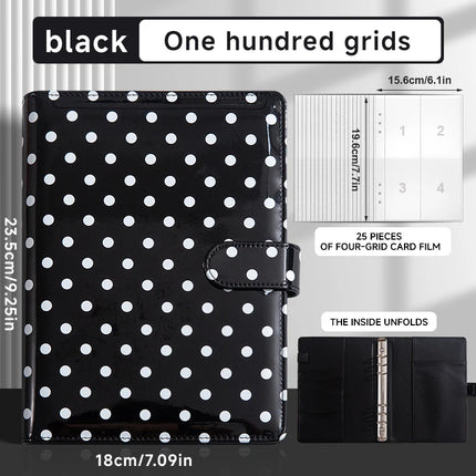 A5 6-Hole Loose Leaf Polka Dots Binder Photocards Collect Book Kpop Photo Albums Diary Agenda Planner Cover Cash Budget Storage