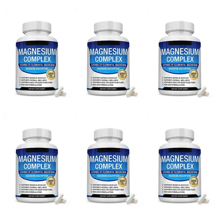Magnesium Mineral Supplement Capsules, Glycinate Citrate Malate Blend Supports Bone Wellness Heart Health Sleep & Muscle