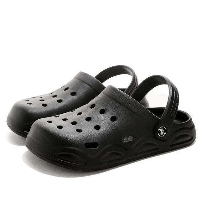 Breathable Lightweight Comfortable Casual Wading Beach Couple Hole Sandals Slippers Breathable Jelly Garden Hollow-out EVA