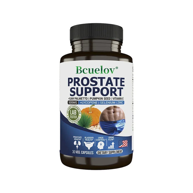 Men's Prostate and Bladder Support Capsules - Saw Palmetto, Lycopene, Pumpkin, Selenium - Reduces Urinary Frequency