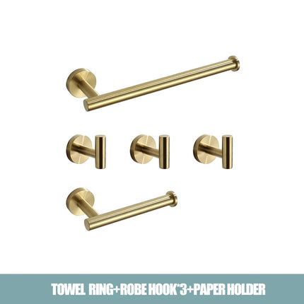 Gun Gray Black Brushed Gold Bathroom Hardware Set Stainless Steel Bathroom Accessories Towel Bar Towel Ring Toilet Paper Holder