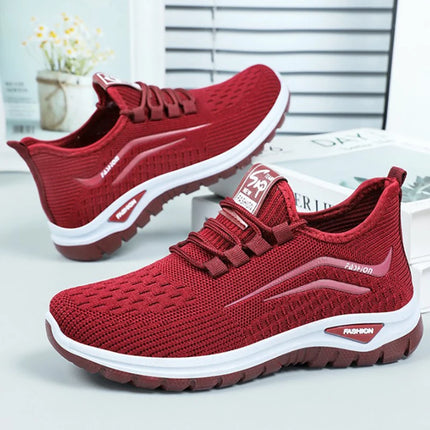 Autumn Women Casual Shoes Breathable Walking Mesh Lace Up Flat Shoes Sneakers Women Tenis Feminino Pink Zapatillas De Mujer