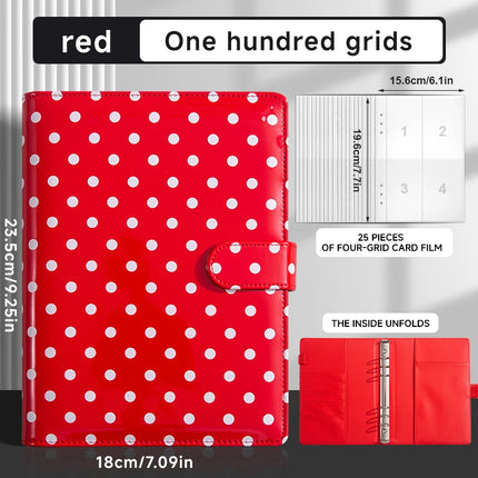 A5 6-Hole Loose Leaf Polka Dots Binder Photocards Collect Book Kpop Photo Albums Diary Agenda Planner Cover Cash Budget Storage